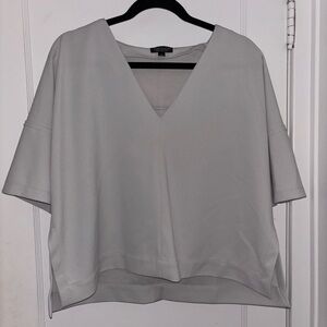 Topshop Gray V-Neck Blouse